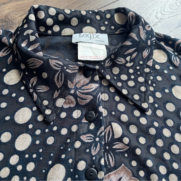 Sheer Blouse with Velvet Prints - Picture 3 of 5